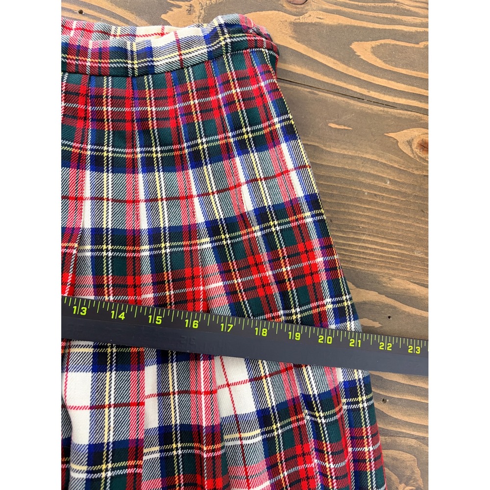 Pendleton Virgin Wool Pleated Skirt Womens 10P Red Tartan Plaid Wool USA Preppy - Picture 7 of 11